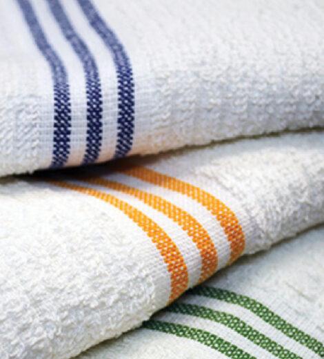 three striped pool towel