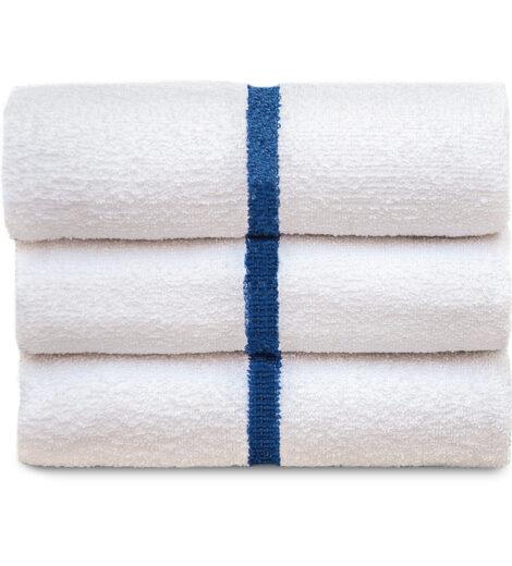 Center Striped White Towel