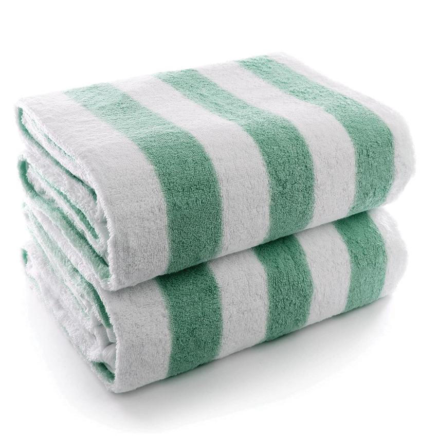 Pale Mint Green, Denim, Cream Stripe Tea Towels