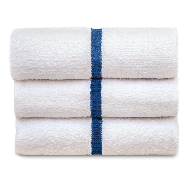 Center Striped White Towel