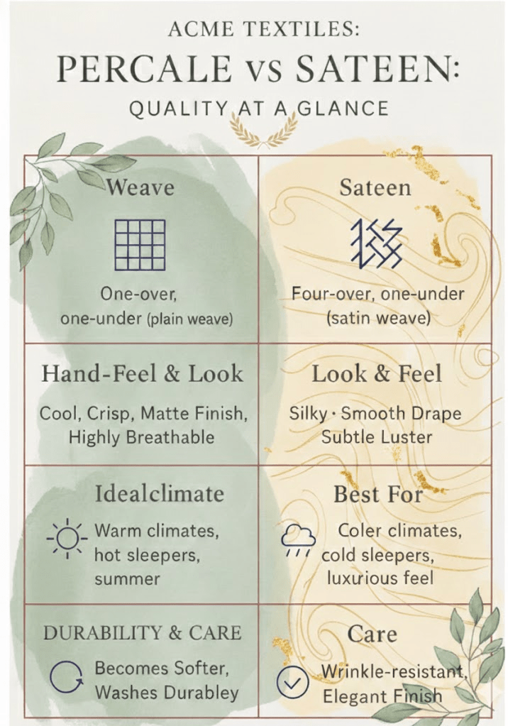 Percale vs Sateen Bed Sheets